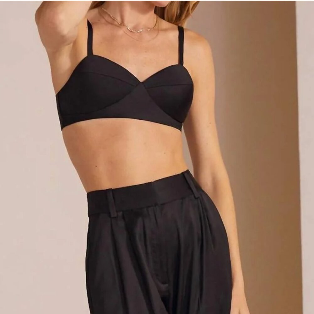 NWT Favorite Daughter satin crop bra top